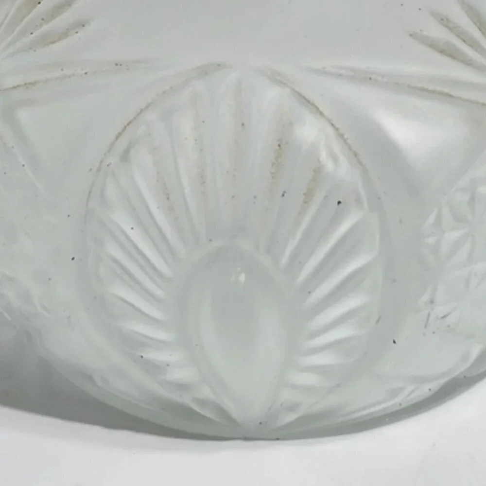 Frosted Glass Lamplight Farms Oil Lamp Embossed Floral Details Clear Chimney VTG